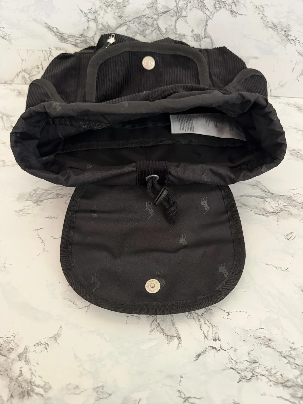 Polo Ralph Lauren PWing Patched Mini Bag Backpack Preppy Hampton Polo Bear Black